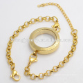 Personalisierte Edelstahl Schraube plain Gold Perle Kette Charme Locket Armband Schmuck